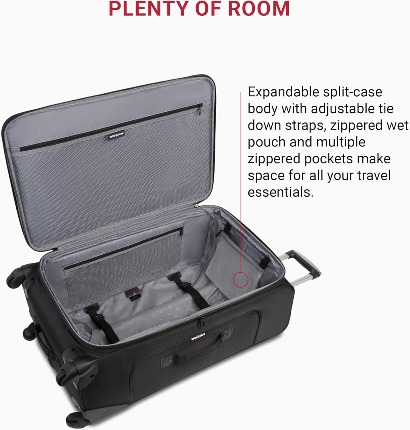 Sion Softside Expandable Luggage, Black, Checked-Large 29-Inch
