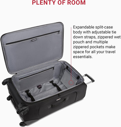 Sion Softside Expandable Luggage, Black, Checked-Large 29-Inch